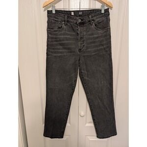 Kut from the Kloth Rosa Crop Vintage Straight Leg Jeans 8 Grey Button Fly
